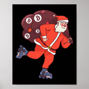 Bitcoin Santa Claus Cryptocurrency Santa Crypto In Poster