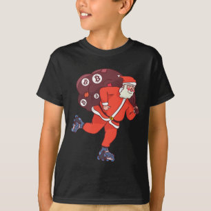 Bitcoin Santa Claus Cryptocurrency Santa Crypto In T-Shirt