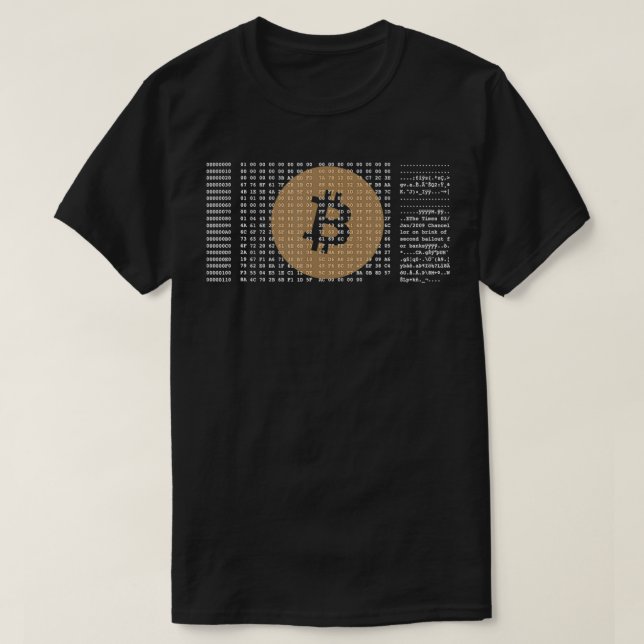 Bitcoin Satoshi Nakamoto Genesis Block Cryptocurre T-Shirt (Design Front)