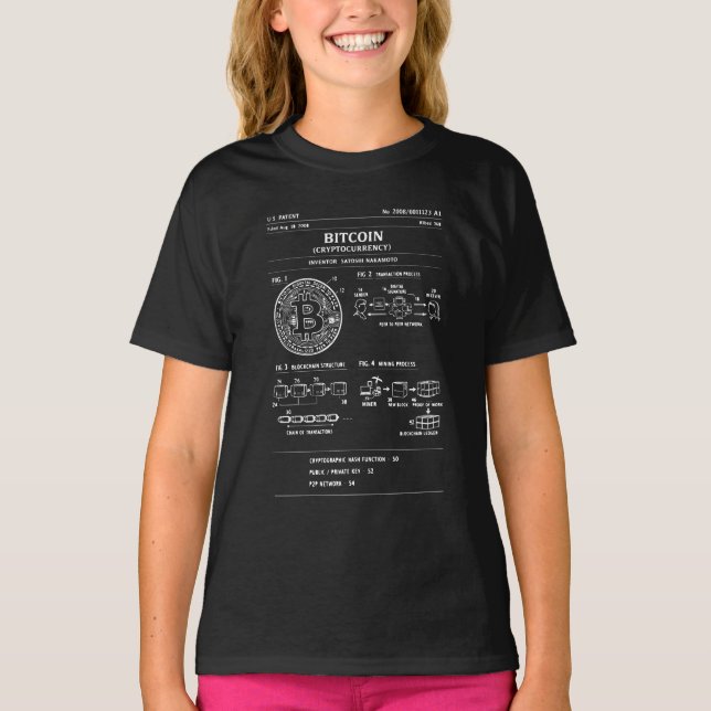 Bitcoin Schematic: Crypto Flow Diagram T-Shirt (Front)