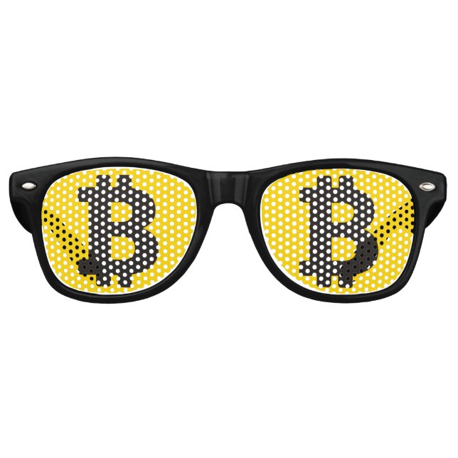 Bitcoin Sign Retro Sunglasses (Front)
