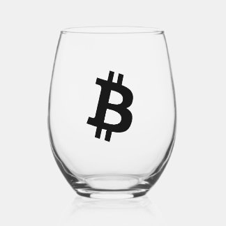 Bitcoin Simple Stemless Wine Glass