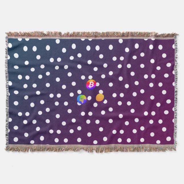 Bitcoin Solar System Throw Blanket (Front)
