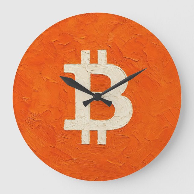 Bitcoin Standard (Oil, Style: 4) Large Clock (Front)