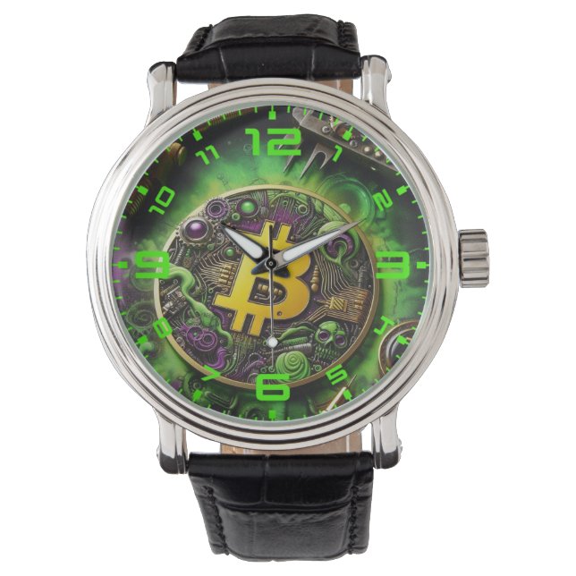 Bitcoin Steampunk Style Watch (Front)