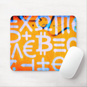 Bitcoin Street Art (Orange Painting No. 1) Mouse Mat