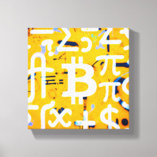 Bitcoin Street Art (Orange Painting No. 4) Canvas Print