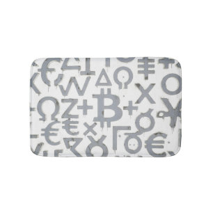 Bitcoin Street Art (White Painting No. 1) Bath Mat