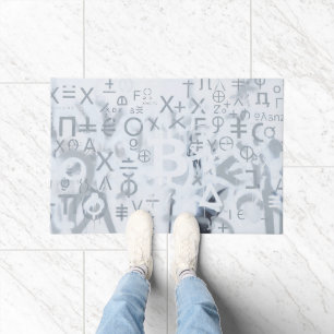 Bitcoin Street Art (White Painting No. 5) Doormat