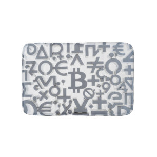 Bitcoin Street Art (White Painting No. 6) Bath Mat