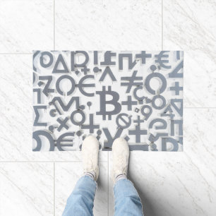 Bitcoin Street Art (White Painting No. 6) Doormat