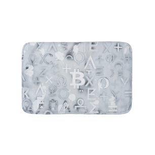 Bitcoin Street Art (White Painting No. 7) Bath Mat