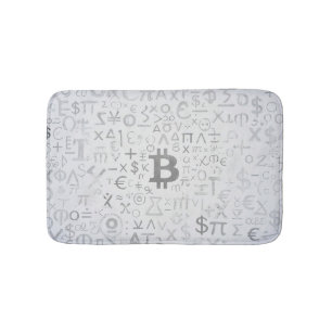 Bitcoin Street Art (White Painting No. 8) Bath Mat