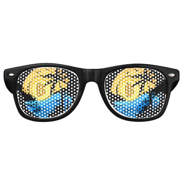 Bitcoin Summer - Crypto coin Funny Retro Sunglasses (Front)