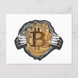 Bitcoin Super Hero Announcement Postcard