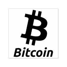 Bitcoin Symbol Self Inking Rubber Stamp ₿
