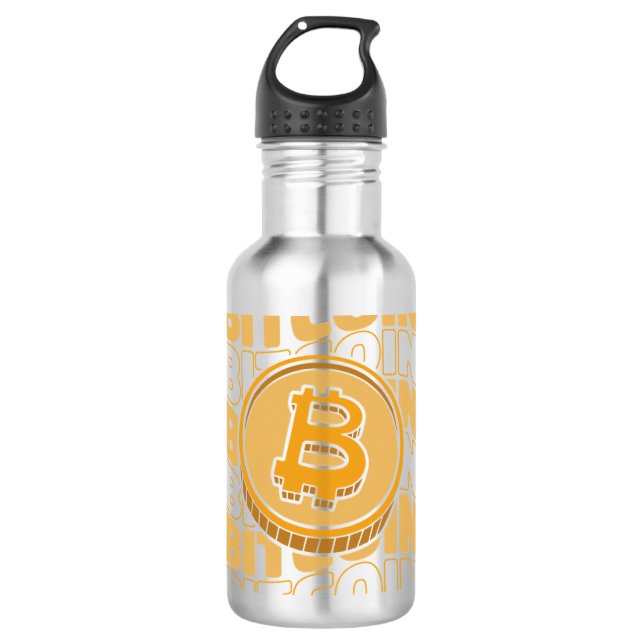Bitcoin Text Blockchains Crypto Cryptocurrency Bit 710 Ml Water Bottle (Front)