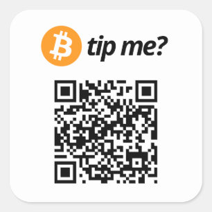 Bitcoin Tip Me? Square Sticker