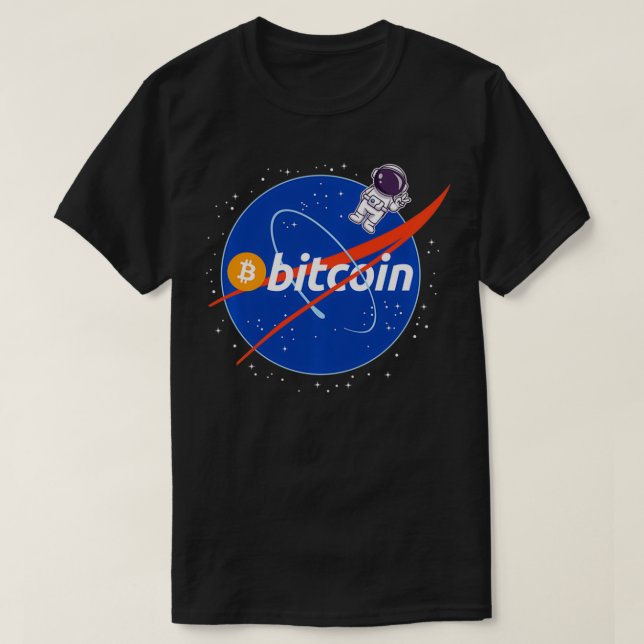 Bitcoin To the Moon Astronaut Crypto Cryptocurrenc T-Shirt (Design Front)