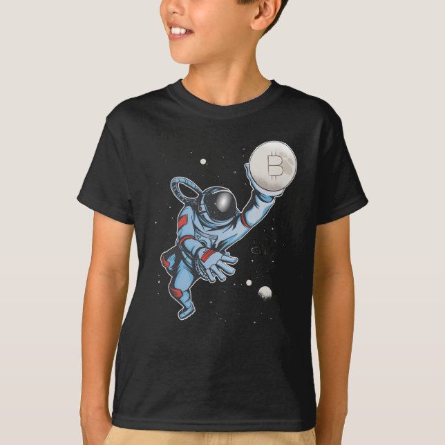 Bitcoin to the moon Astronaut T-Shirt (Front)