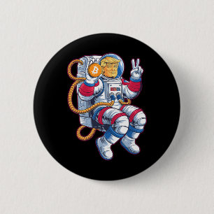 Bitcoin To The Moon Btc Astronaut Crypto Fomo Trum 6 Cm Round Badge