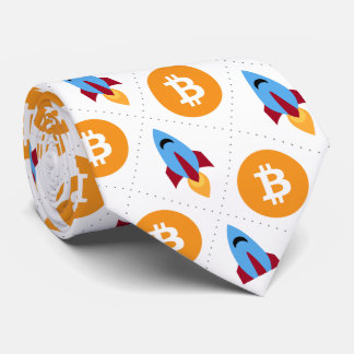Bitcoin to the moon rocket crypto stockings tie