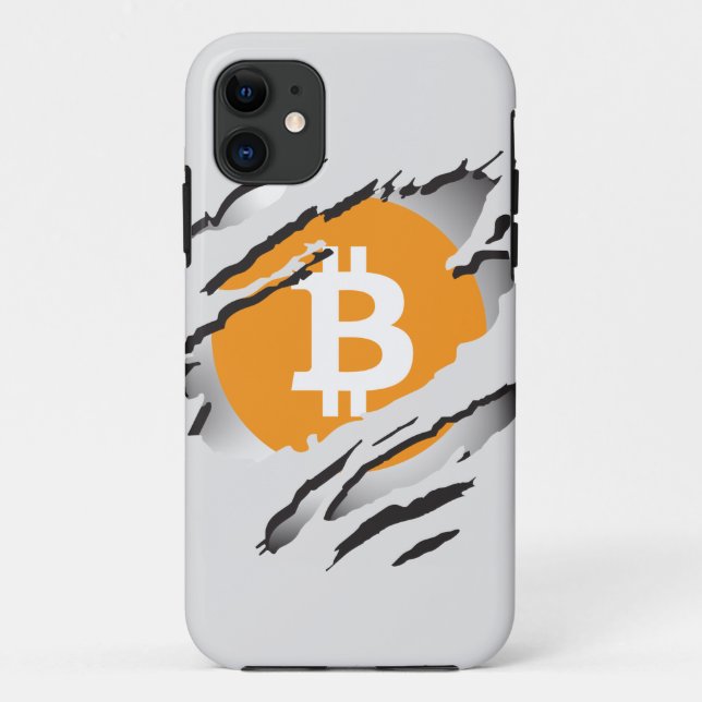 Bitcoin Torn Image w/ Logo Reveal Underneath  Case-Mate iPhone Case (Back)