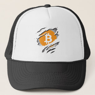 Bitcoin Torn Logo Reveal Image - Trucker Hat