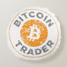 Bitcoin Trader Grunge Text Circle Outline 