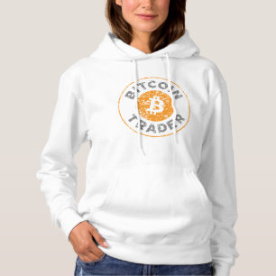 Bitcoin Trader Grunge Text Circle Outline Women's Hoodie