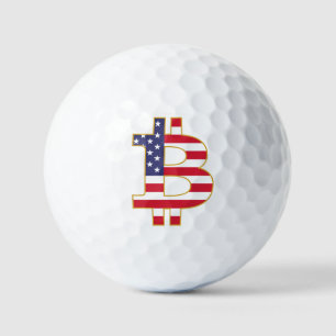 Bitcoin USA Flag  - Btc Crypto Golf Balls