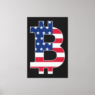 BitCoin USA Flag Canvas Print