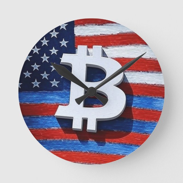 Bitcoin USA Round Clock (Front)