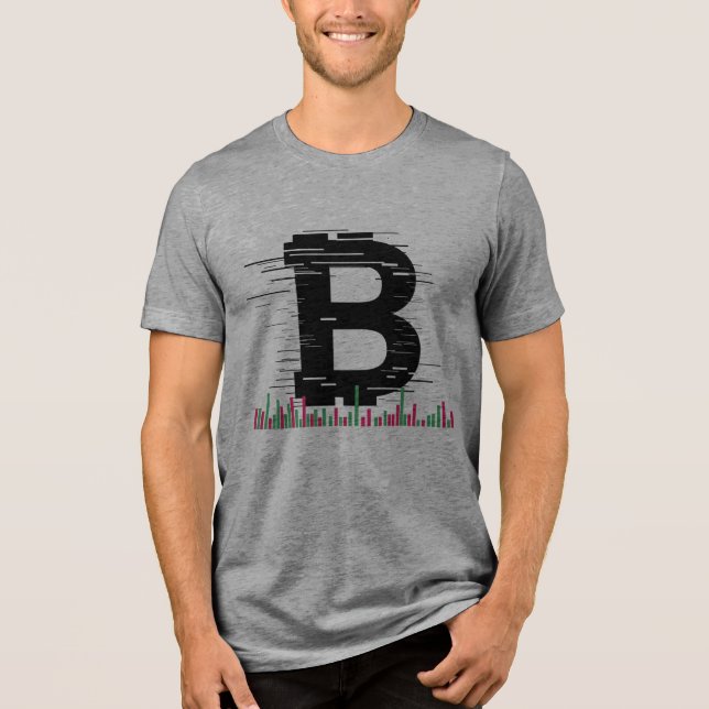 Bitcoin Volatility Candlestick Chart Crypto Tradin Tri-Blend Shirt (Front)