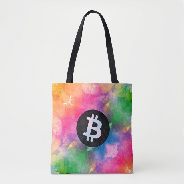 Bitcoin Watercolor (Style 1 - Genesis) Tote Bag (Front)