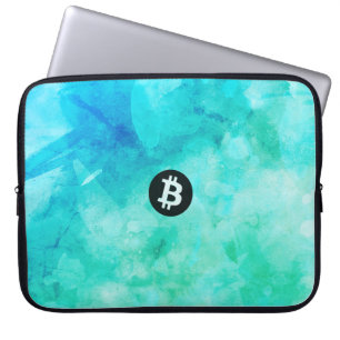 Bitcoin Watercolor (Style 3 - Beach Life) Laptop Sleeve