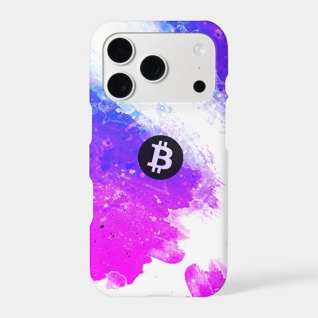 Bitcoin Watercolor (Style 6 - Miami Beach) (Back)
