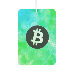 Bitcoin Watercolor (Style $ - Green Day) Car Air Freshener