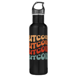 Bitcoin Wavy Text Stylish Crypto Typography Design 710 Ml Water Bottle