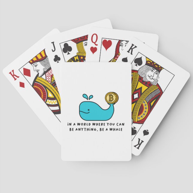 Bitcoin Whale Funny Crypto Investor Cartoon Design Playing Cards (Back)