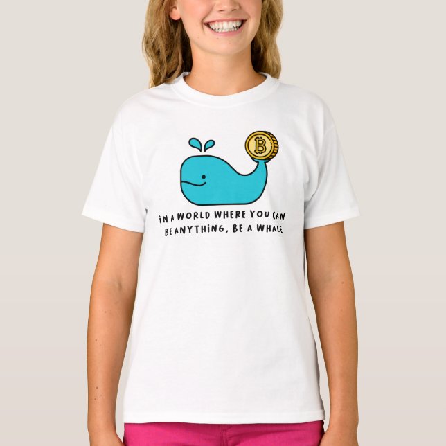 Bitcoin Whale Funny Crypto Investor Cartoon Design T-Shirt (Front)
