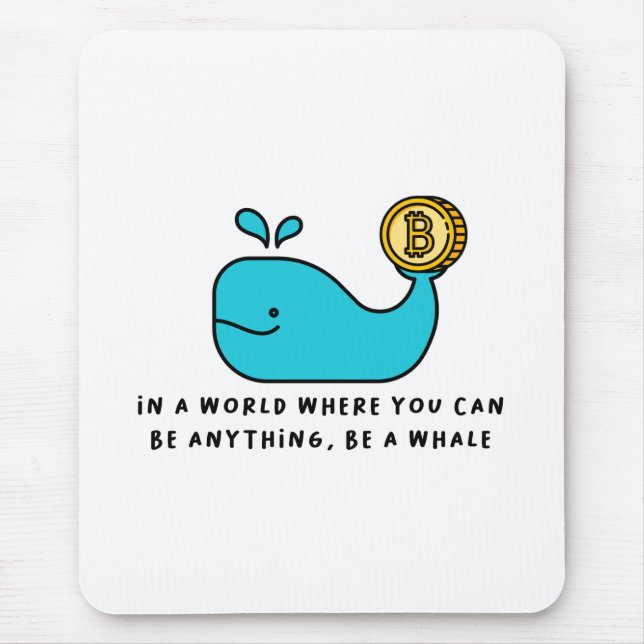Bitcoin Whale T-Shirt Mouse Mat (Front)