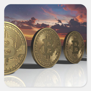 Bitcoins Square Sticker
