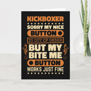 Bite Button Works Kickboxer Design Kickbox Lover K Card