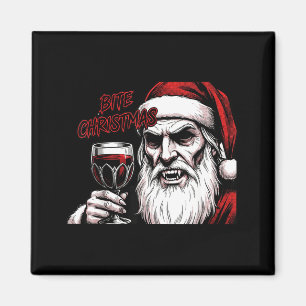 Bite Christmas Vamre Santa Claus Vintage Comic Boo Magnet