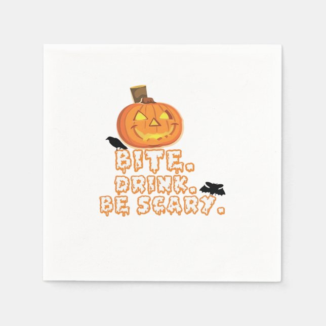 Bite Drink Be Scary Halloween Napkin (Front)