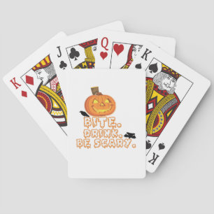 Bite Drink Be Scary Halloween Playing Cards