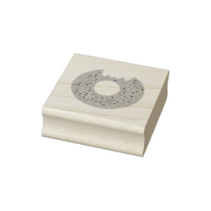 Bite Into A Doughnut Rubber Stamp