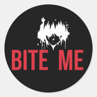 Bite Me: A Spooky and Playful Twist" Classic Round Sticker