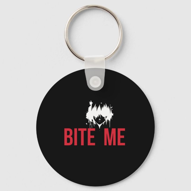 Bite Me: A Spooky and Playful Twist"  Key Ring (Front)